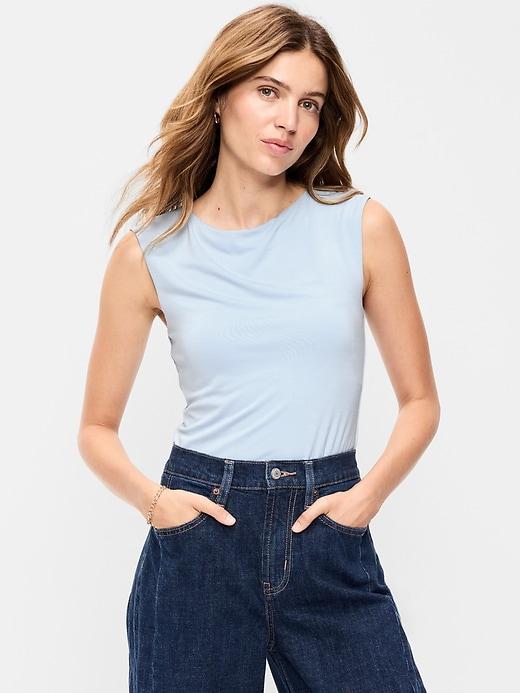 cap-sleeve tie-back top