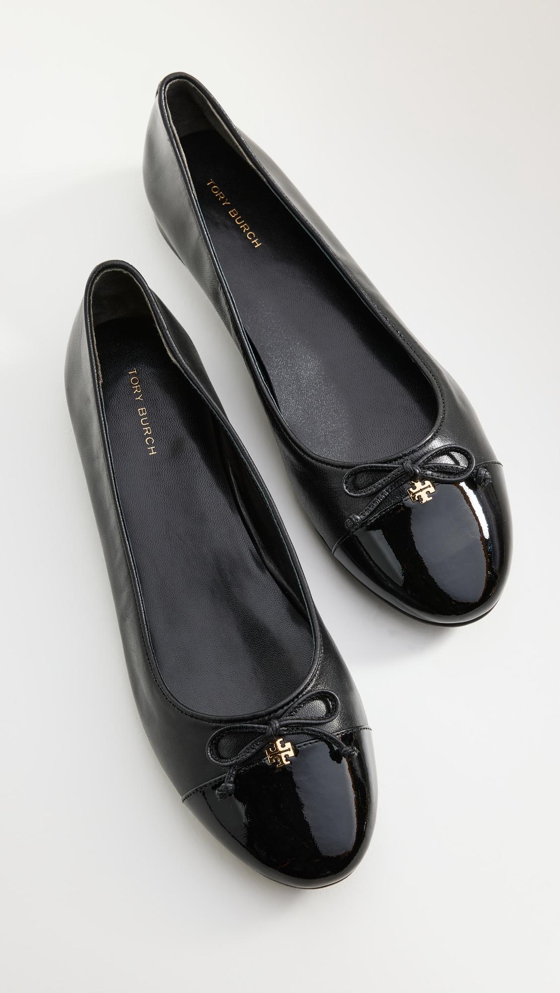 cap toe ballet flats