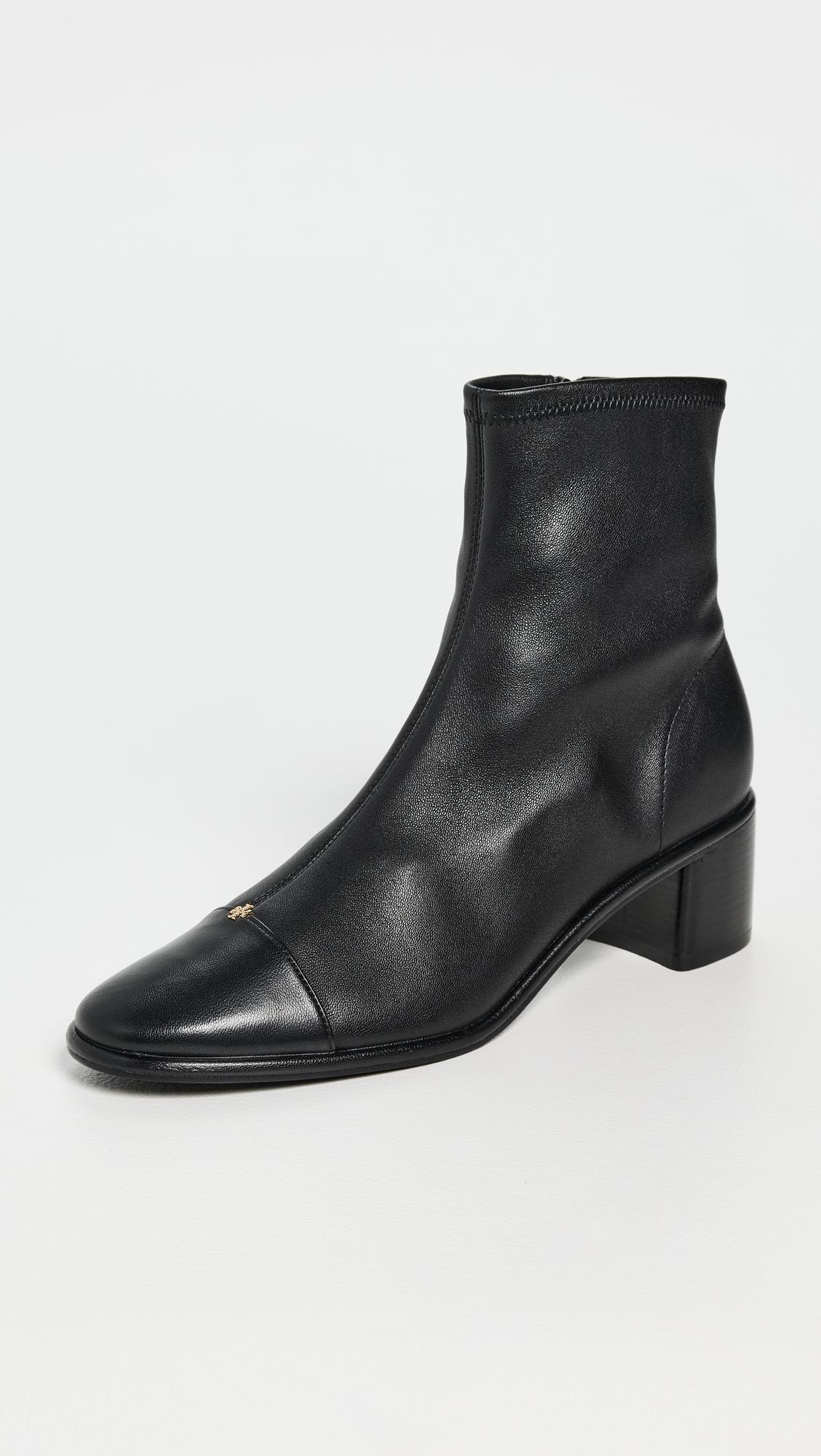 cap toe heel ankle boots