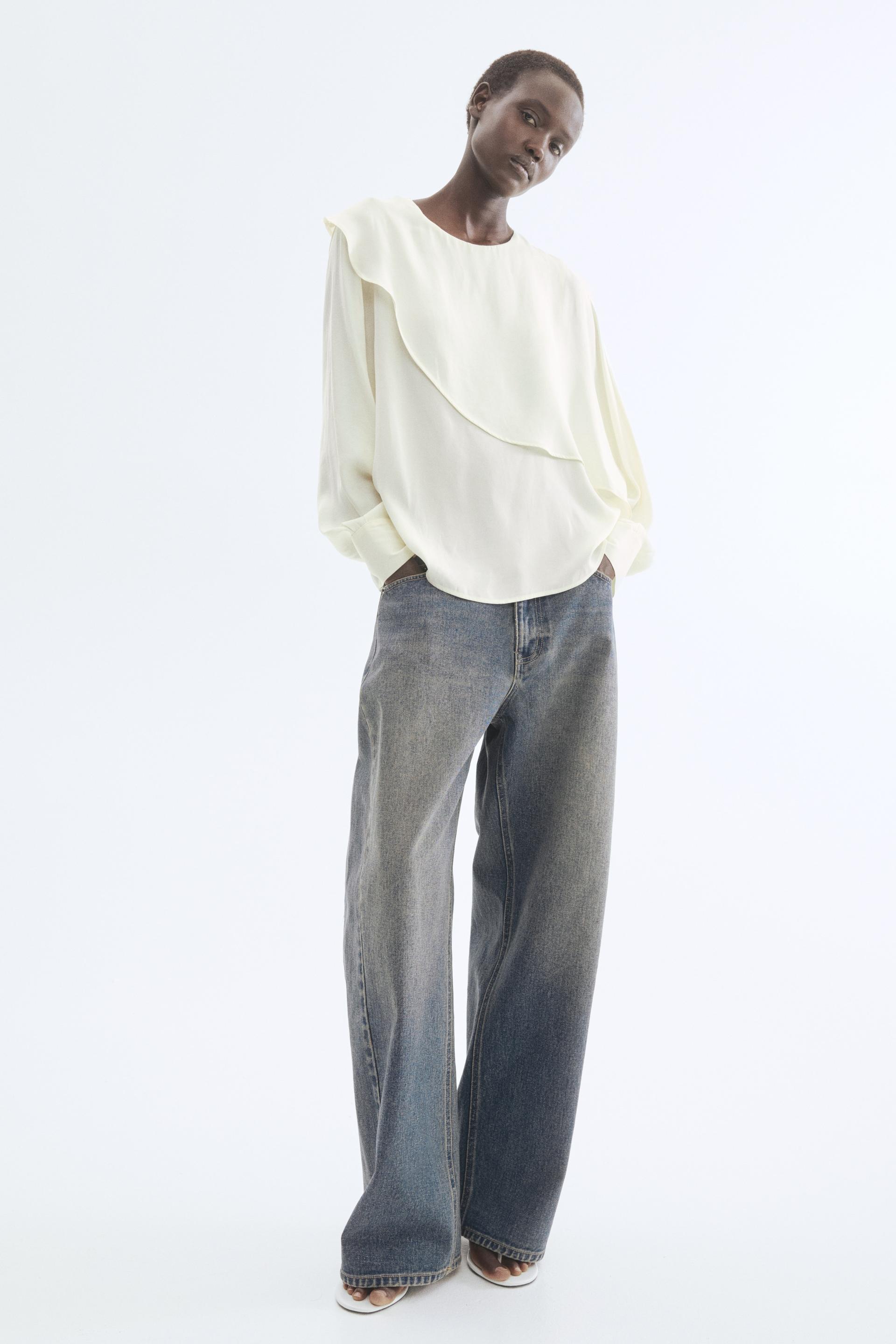 cape-detail blouse