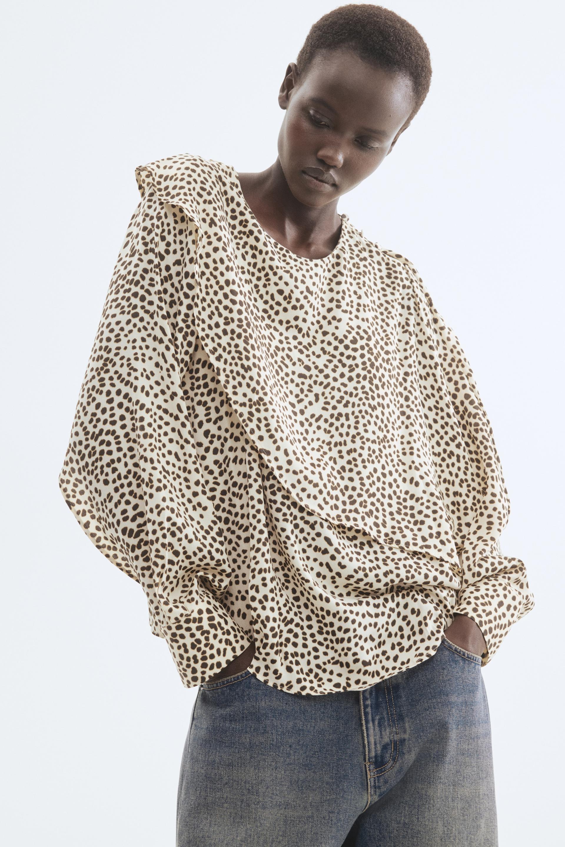 cape-detail blouse