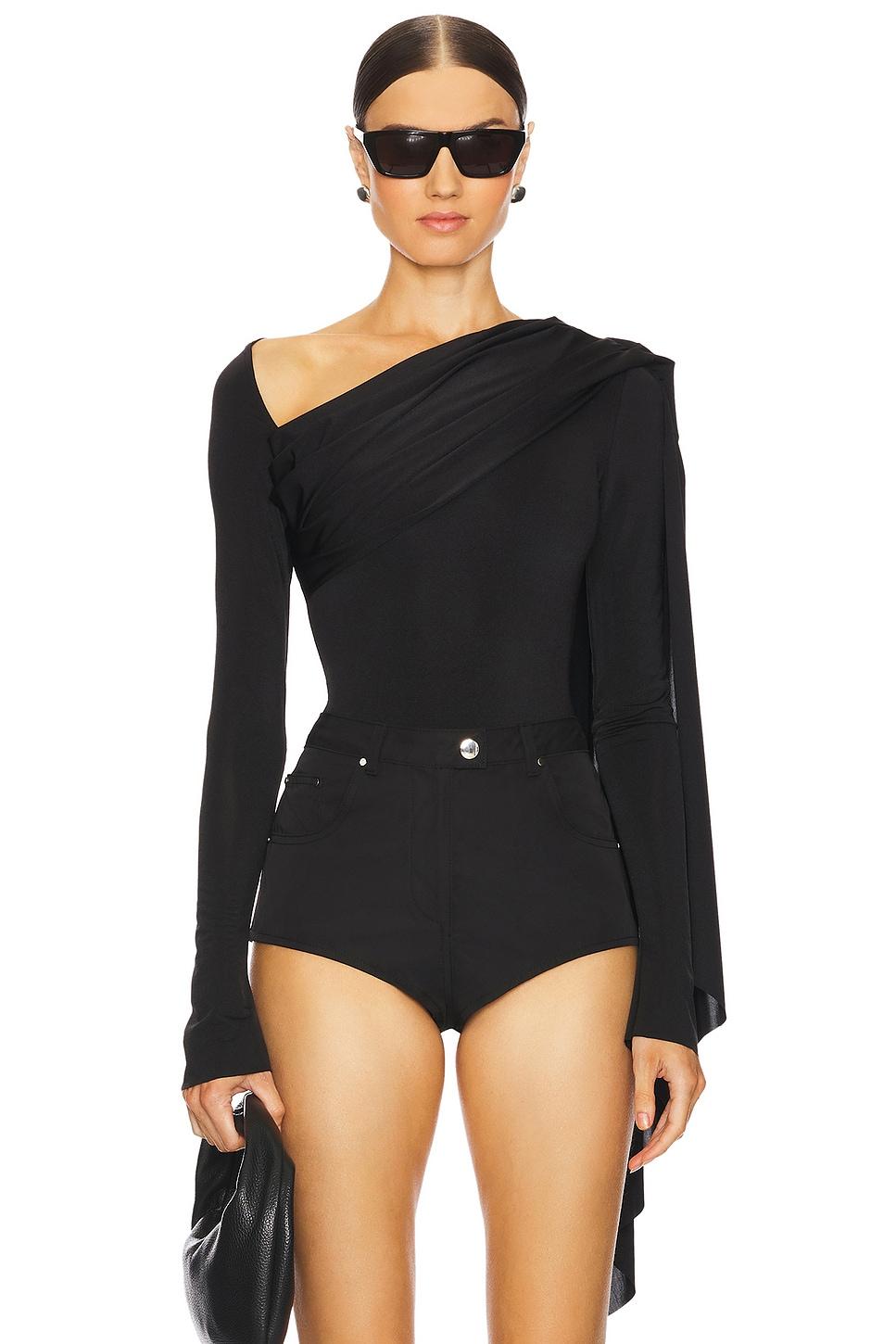 cape detailed bodysuit