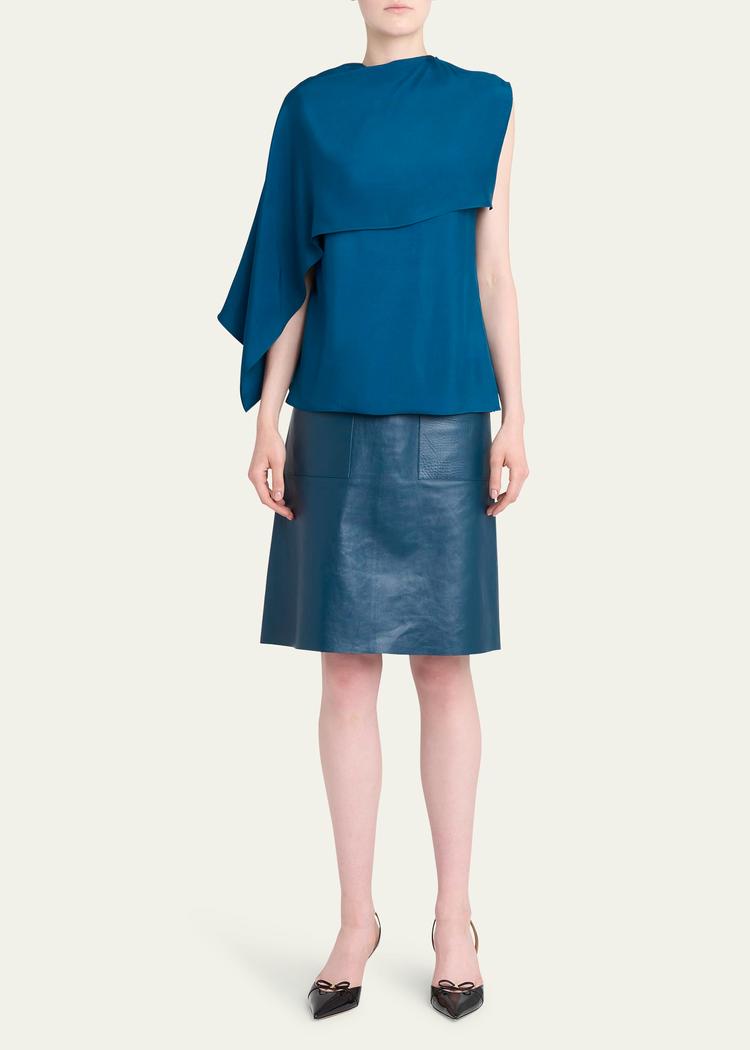 cape twill top, teal