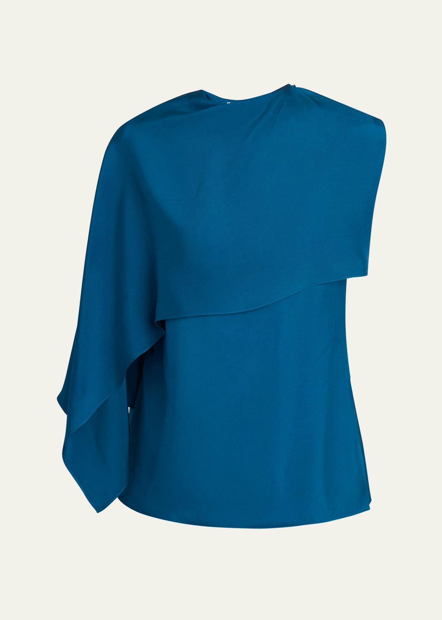 cape twill top, teal