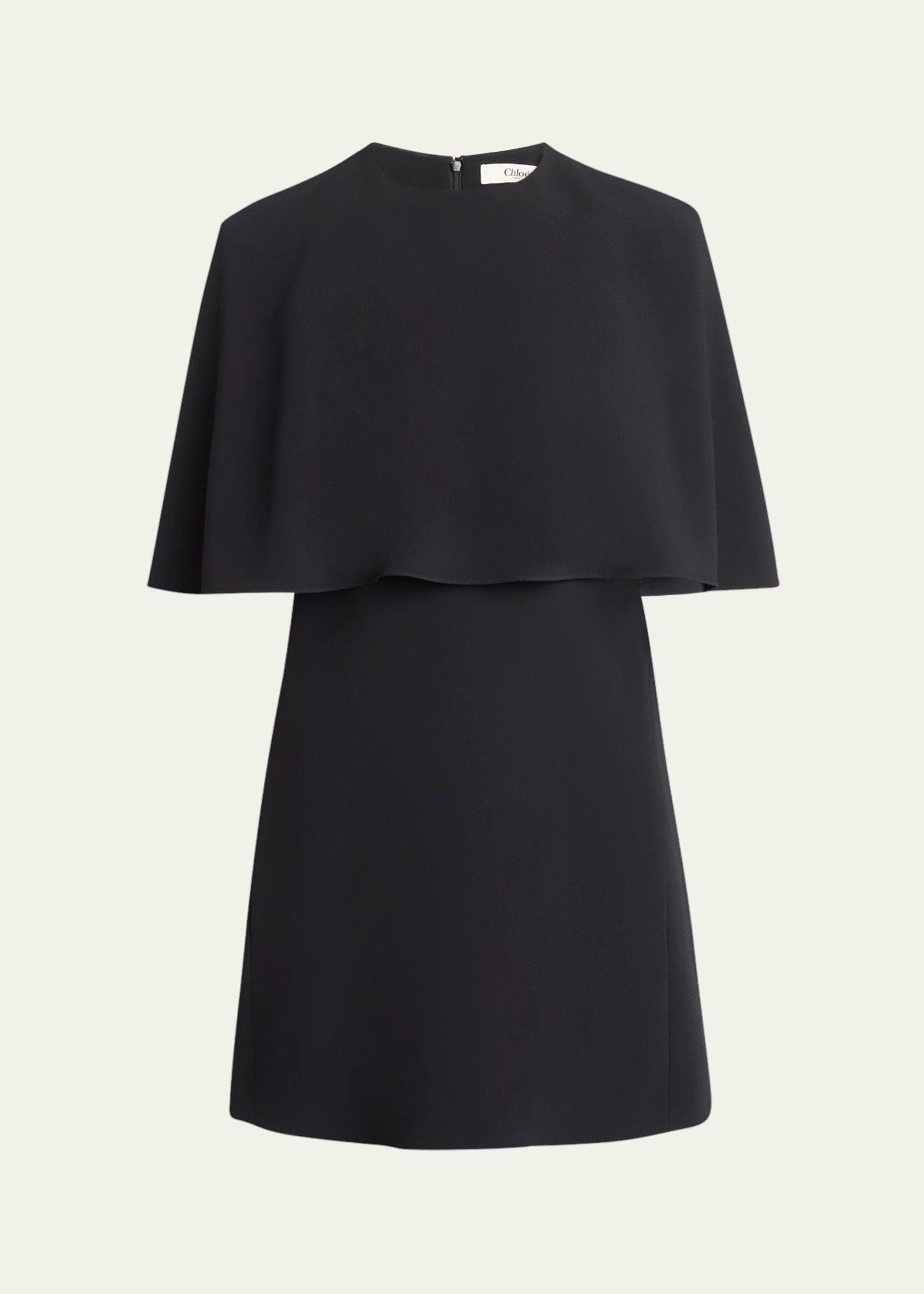 capelet crepe mini dress