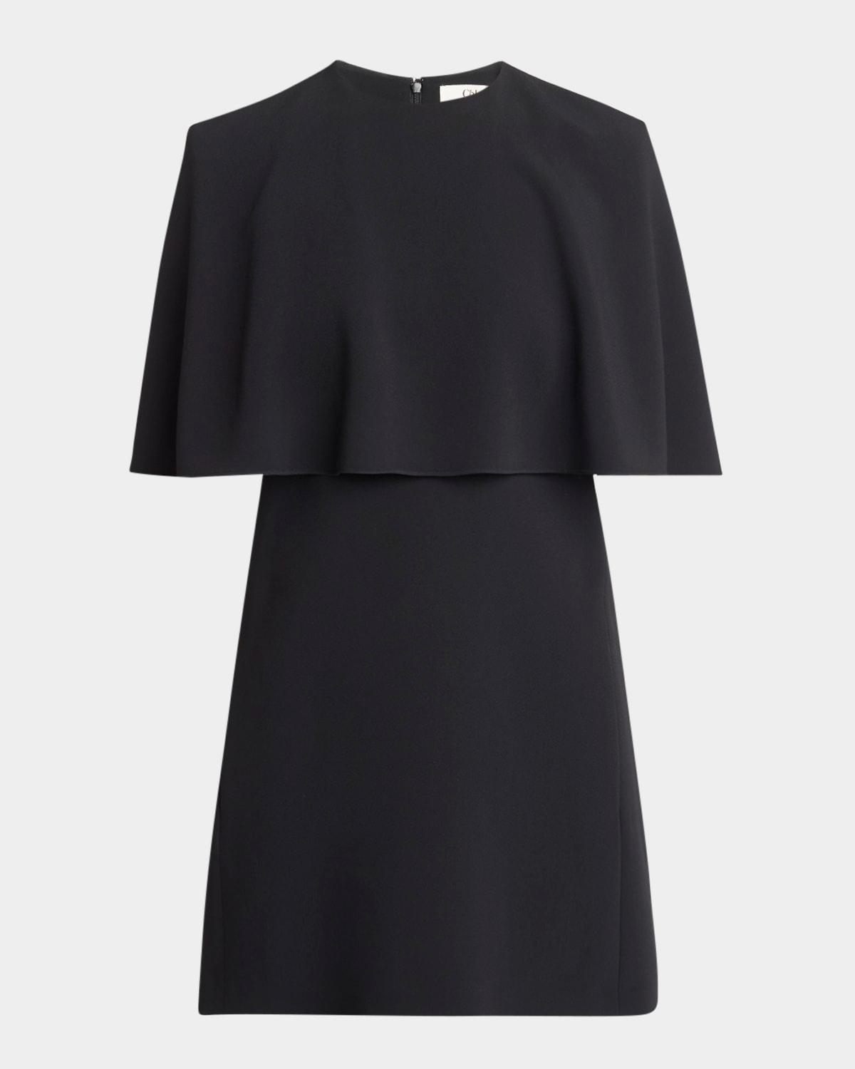 capelet crepe mini dress