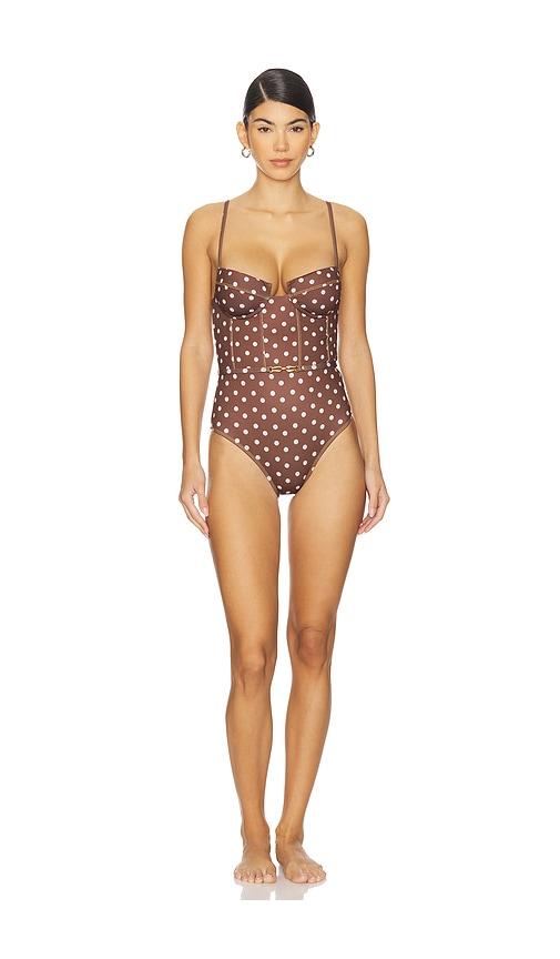capittana ania one piece swimsuit in brown.