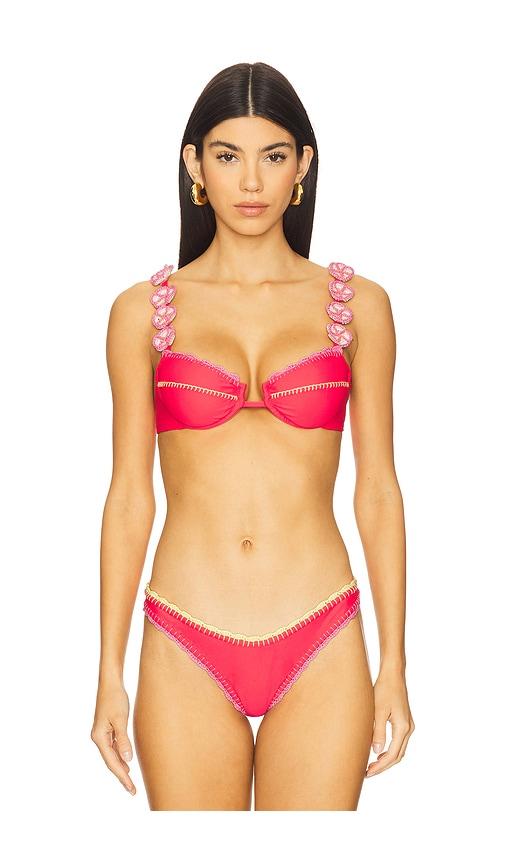 capittana lily bikini top in pink.