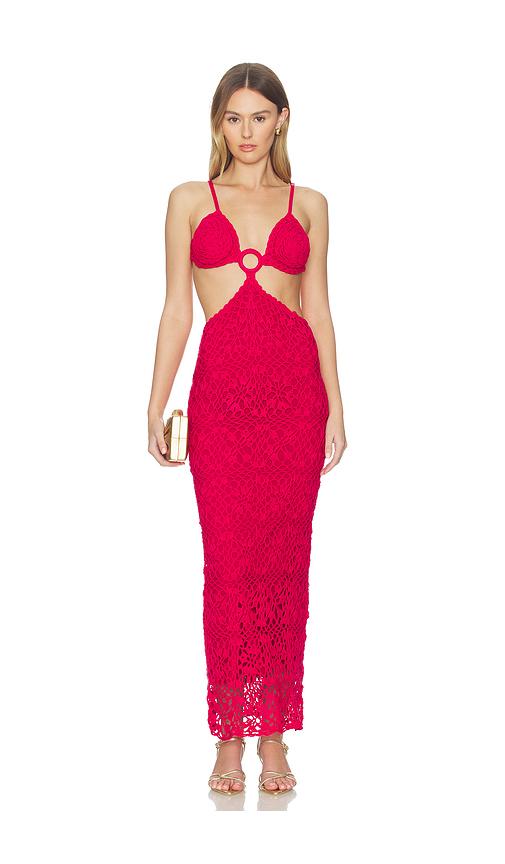 capittana martina rose dress in red.