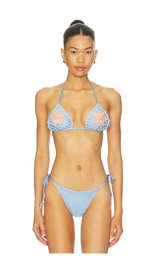 capittana missy flowers top in blue,coral.