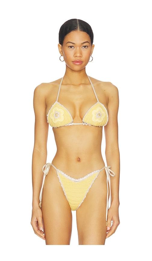 capittana trinidad flower top in lemon.