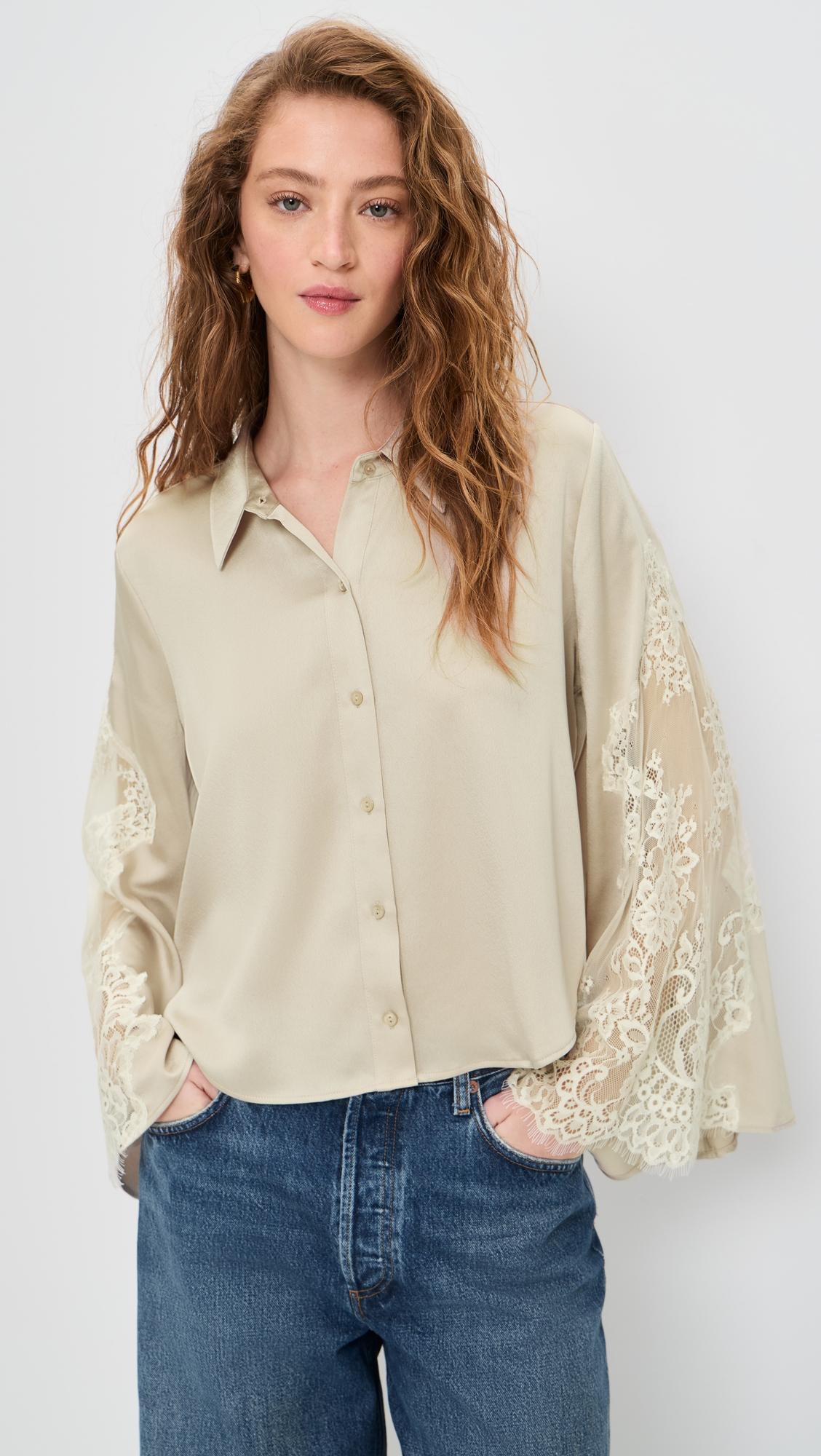 capri lace sleeve blouse