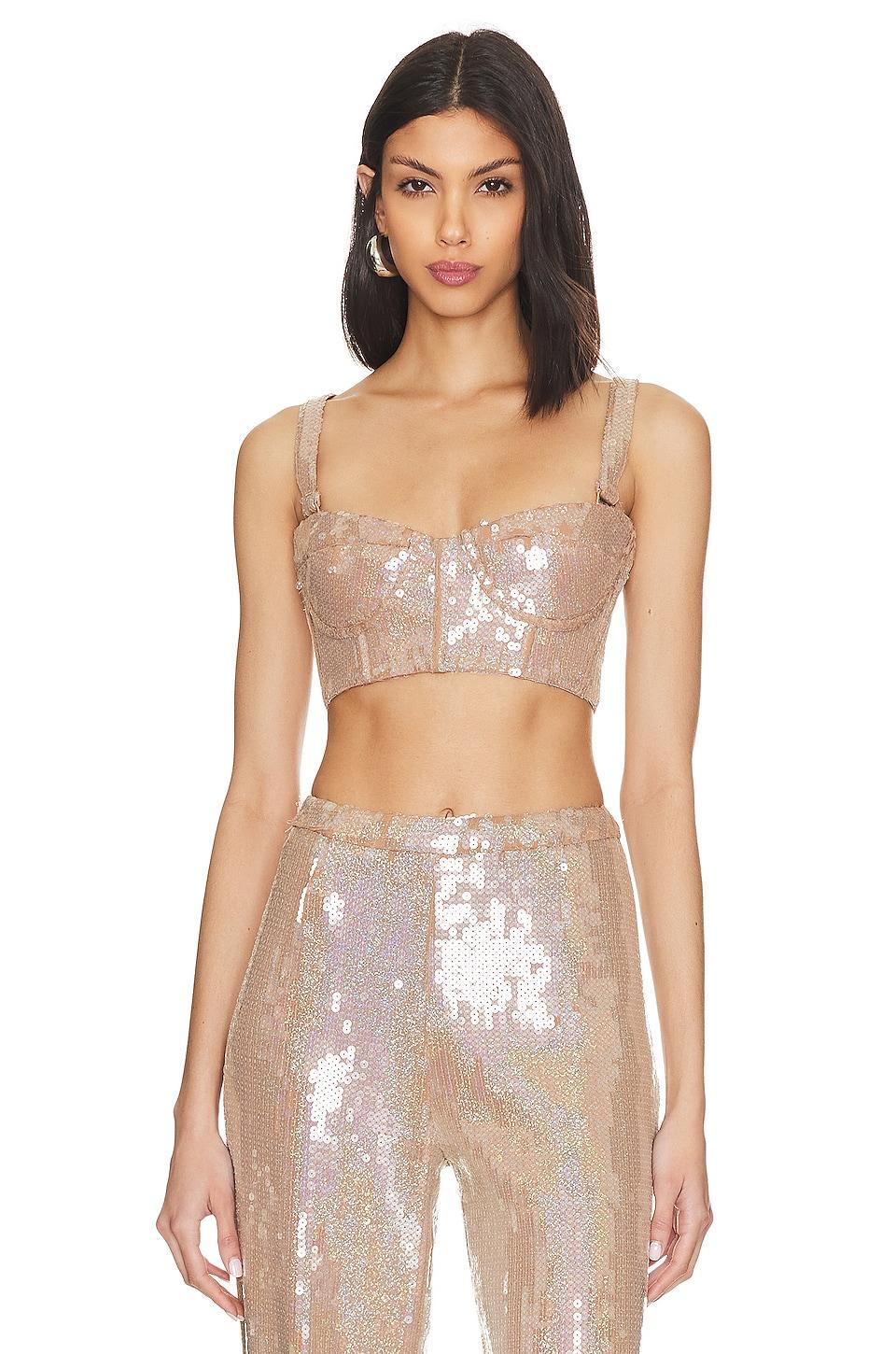 capri nude sequin bralette