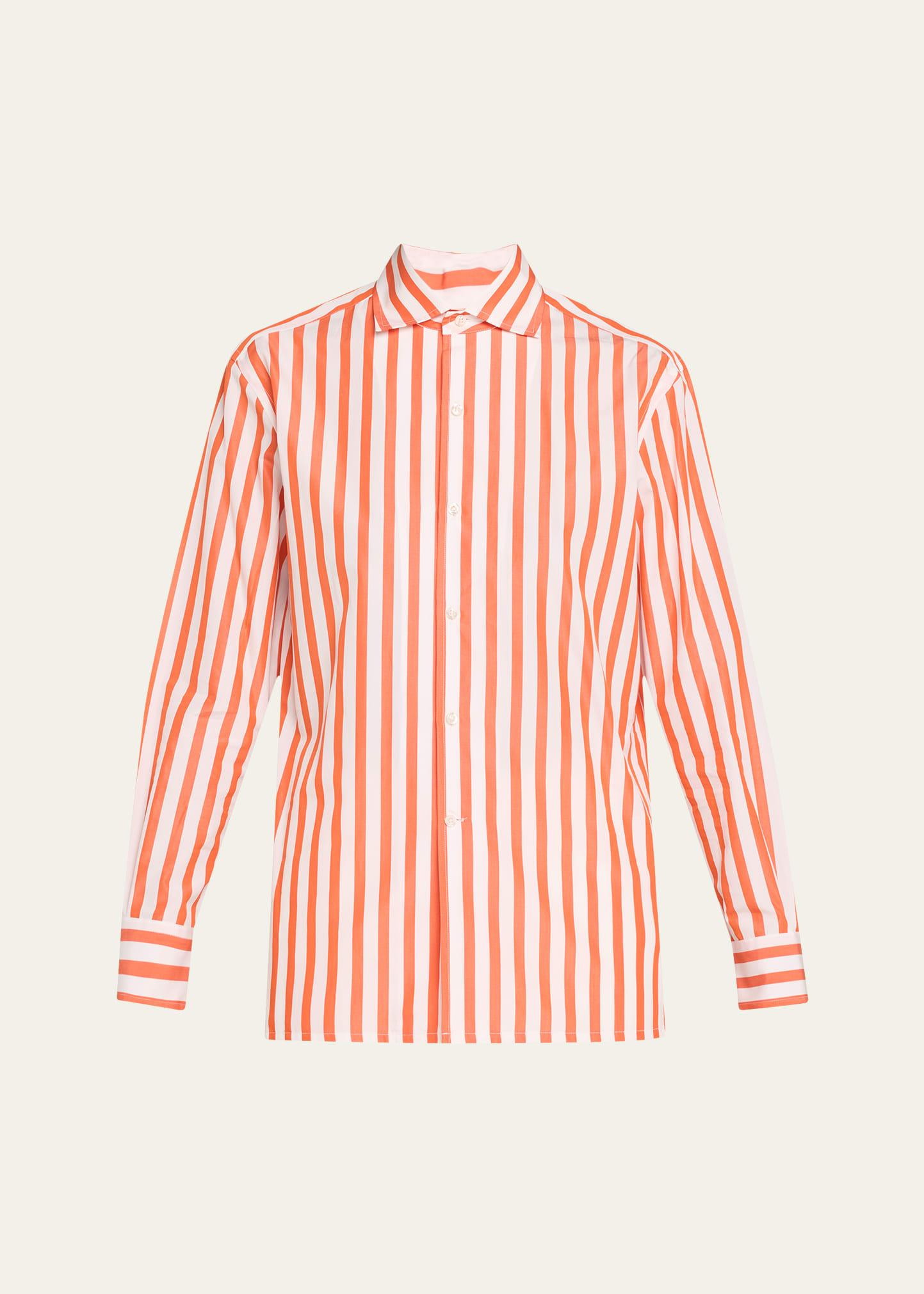 capri relaxed fit striped cotton shirt