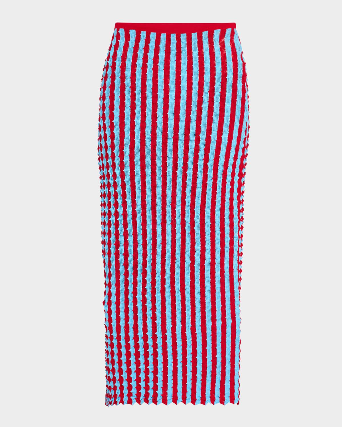 capucine striped knit maxi pencil skirt