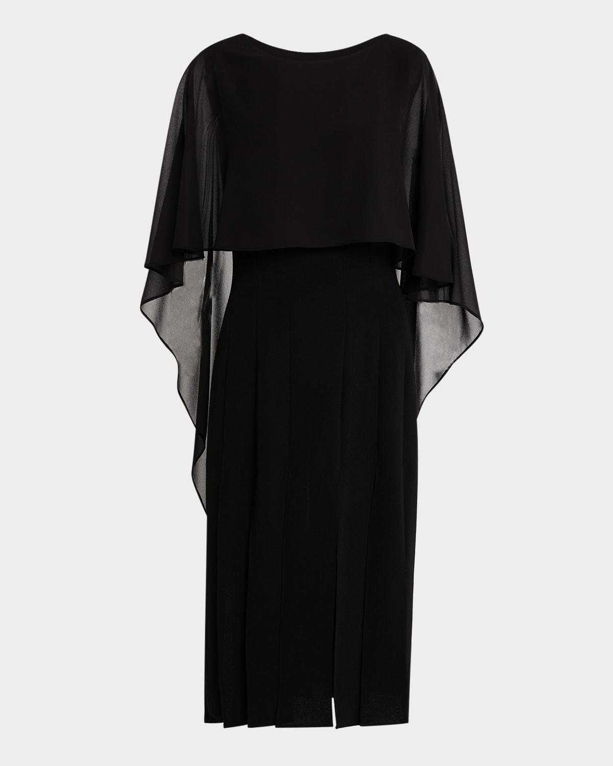 car wash chiffon cape midi dress