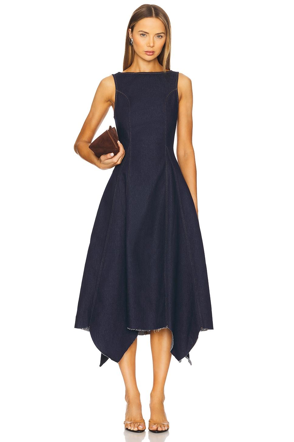 cara boat neck long dress