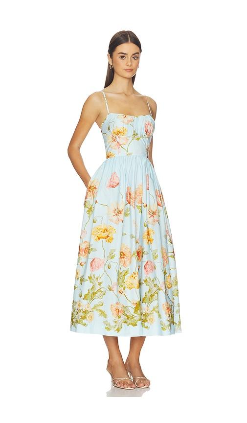 cara cara alba midi dress in baby blue.