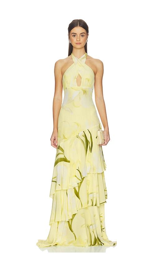 cara cara amethyst dress in lemon.