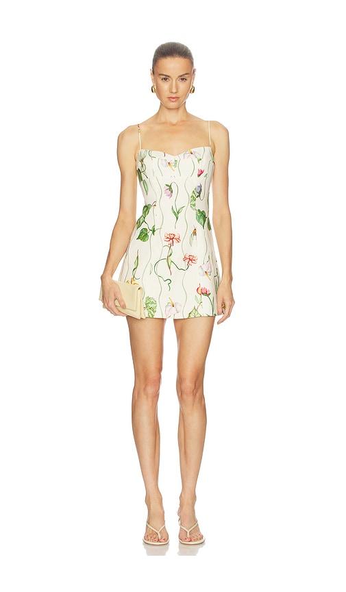 cara cara cherry mini dress in cream.