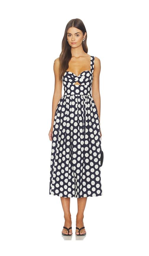 cara cara clover dress in navy.