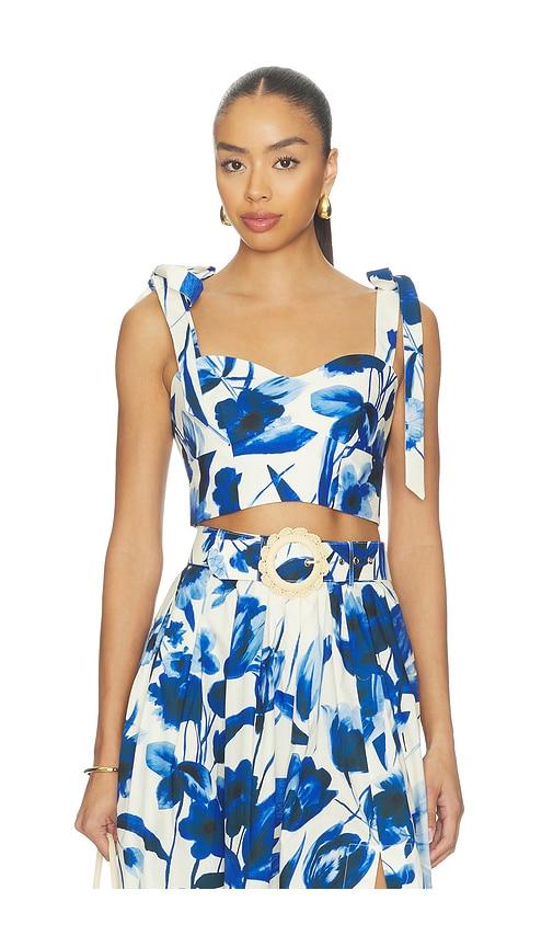 cara cara faiza top in royal,white.