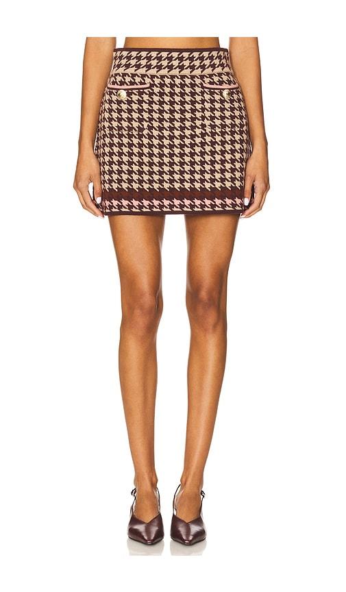 cara cara lynne mini skirt in taupe.