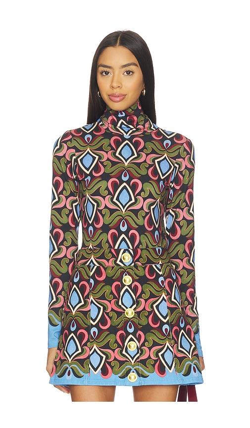 cara cara piper top in green.