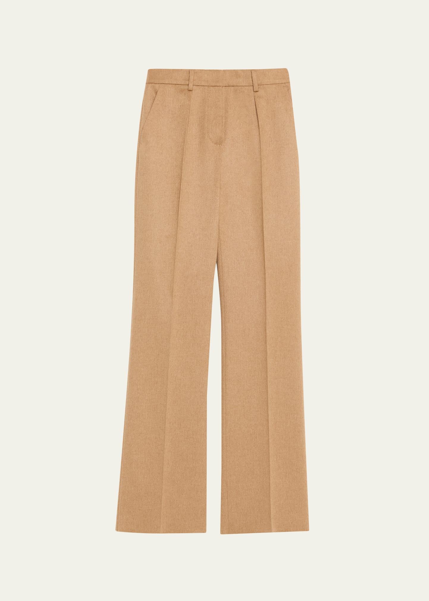 carbone pleated wool straight-leg trousers