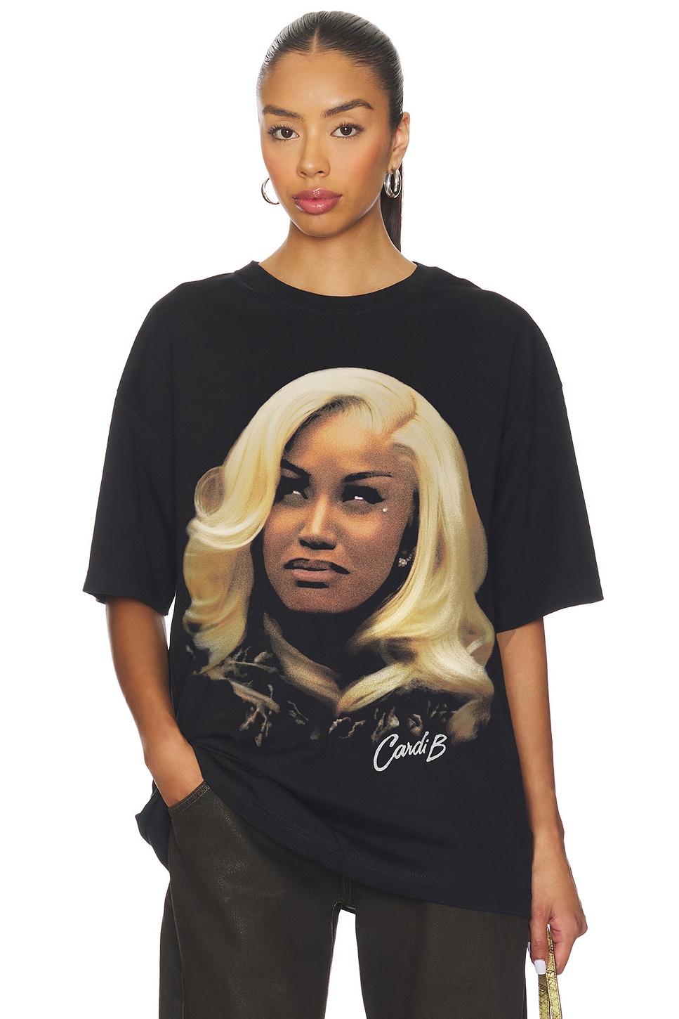 cardi b blonde tee in black