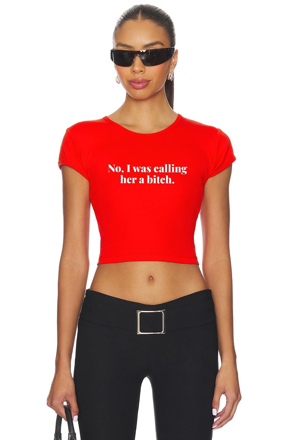 cardi b rib tee in red