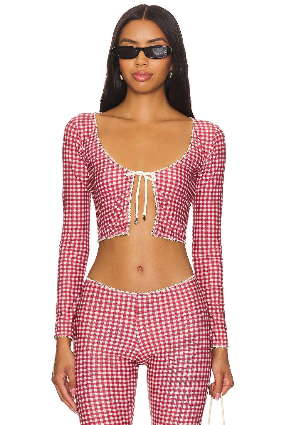 cardigan with picot trim