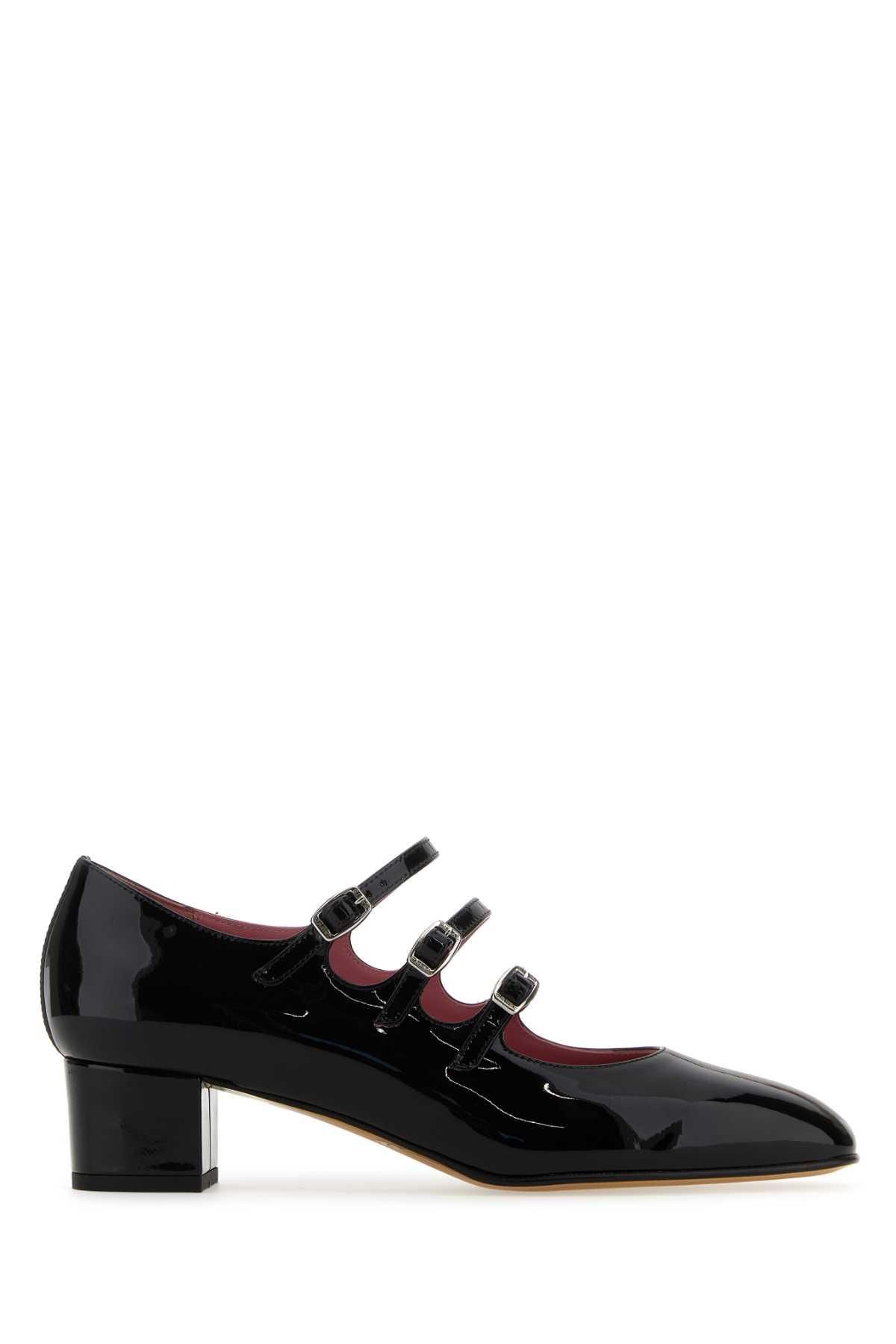 carel black leather kina pumps