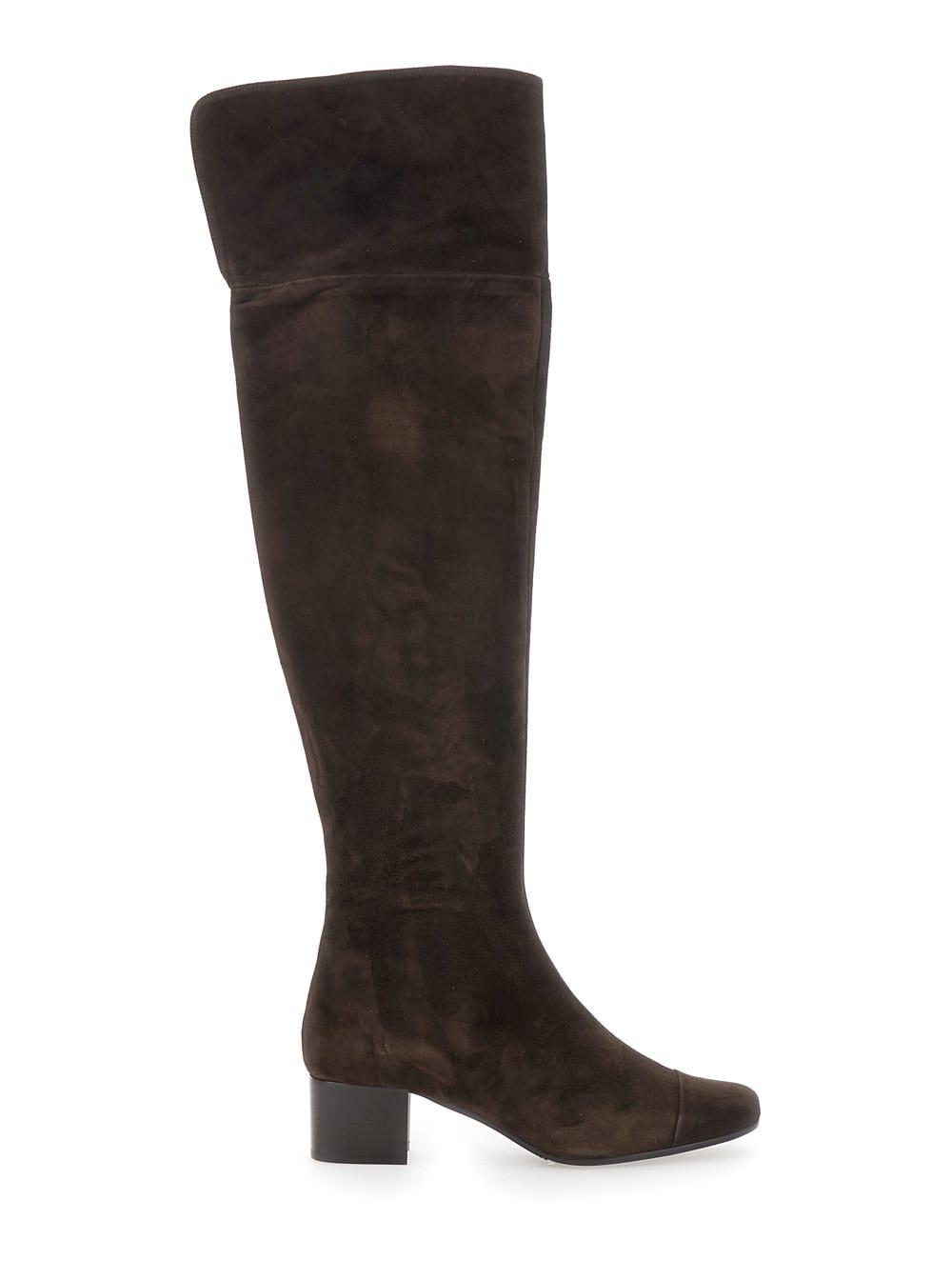 carel brigitte brown ankle boots with side zip closure in suede woman
