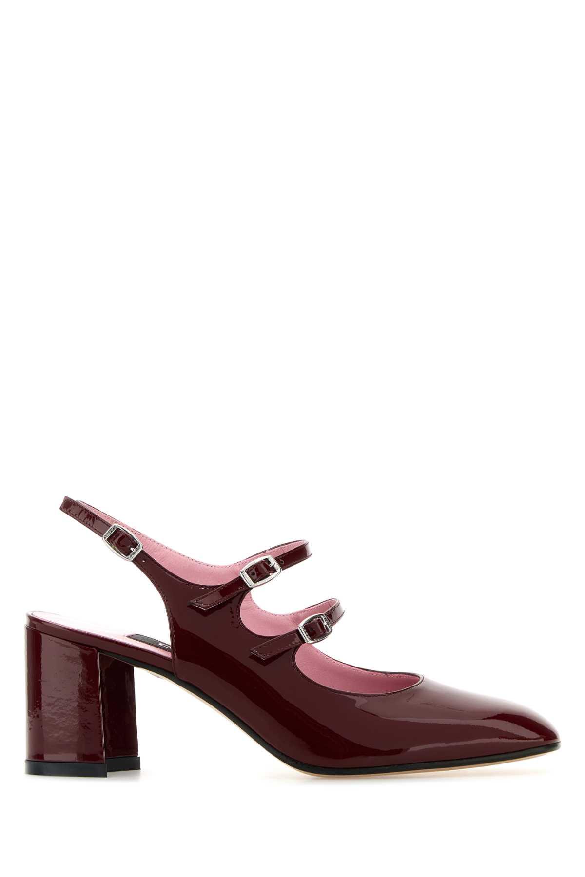 carel burgundy leather banana pumps