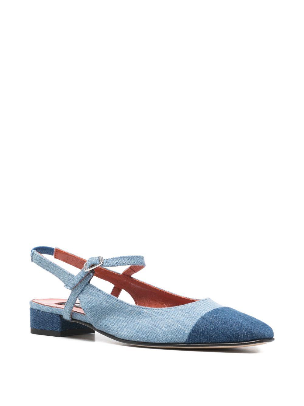 carel paris flat shoes clear blue jeans fabric - women