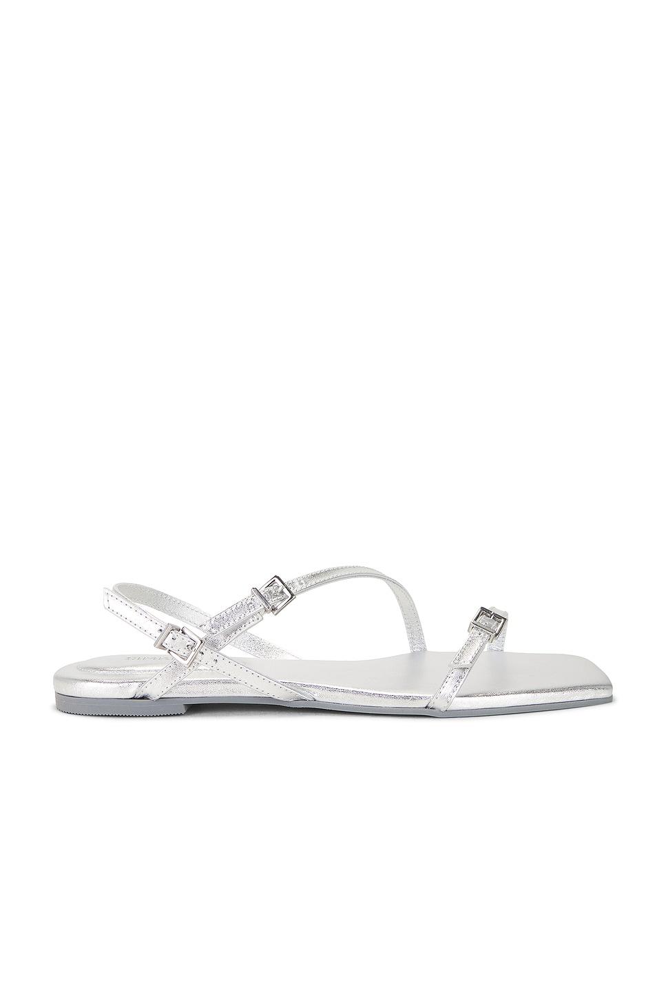 carey metallic strappy flat sandal
