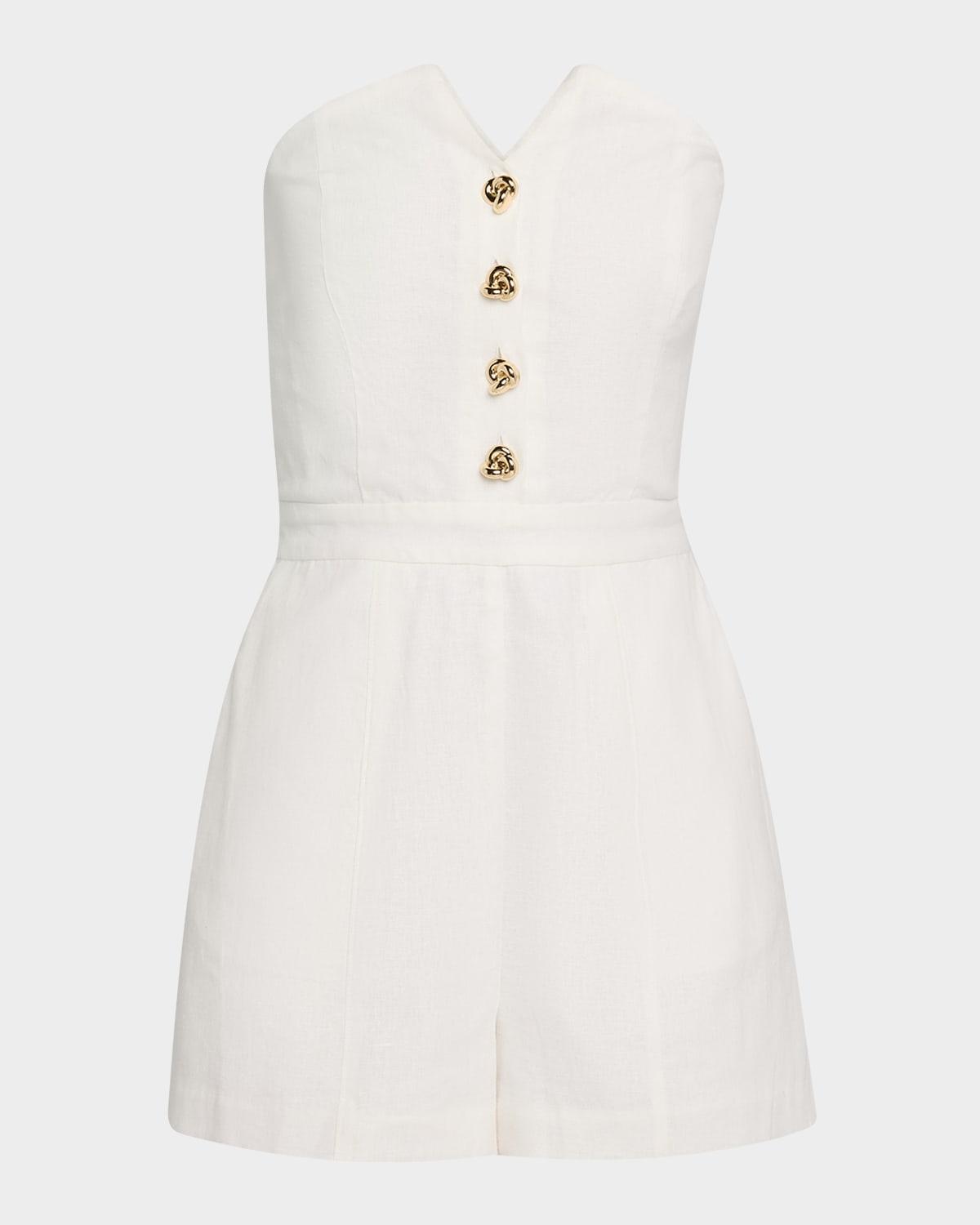 carine button-front linen romper