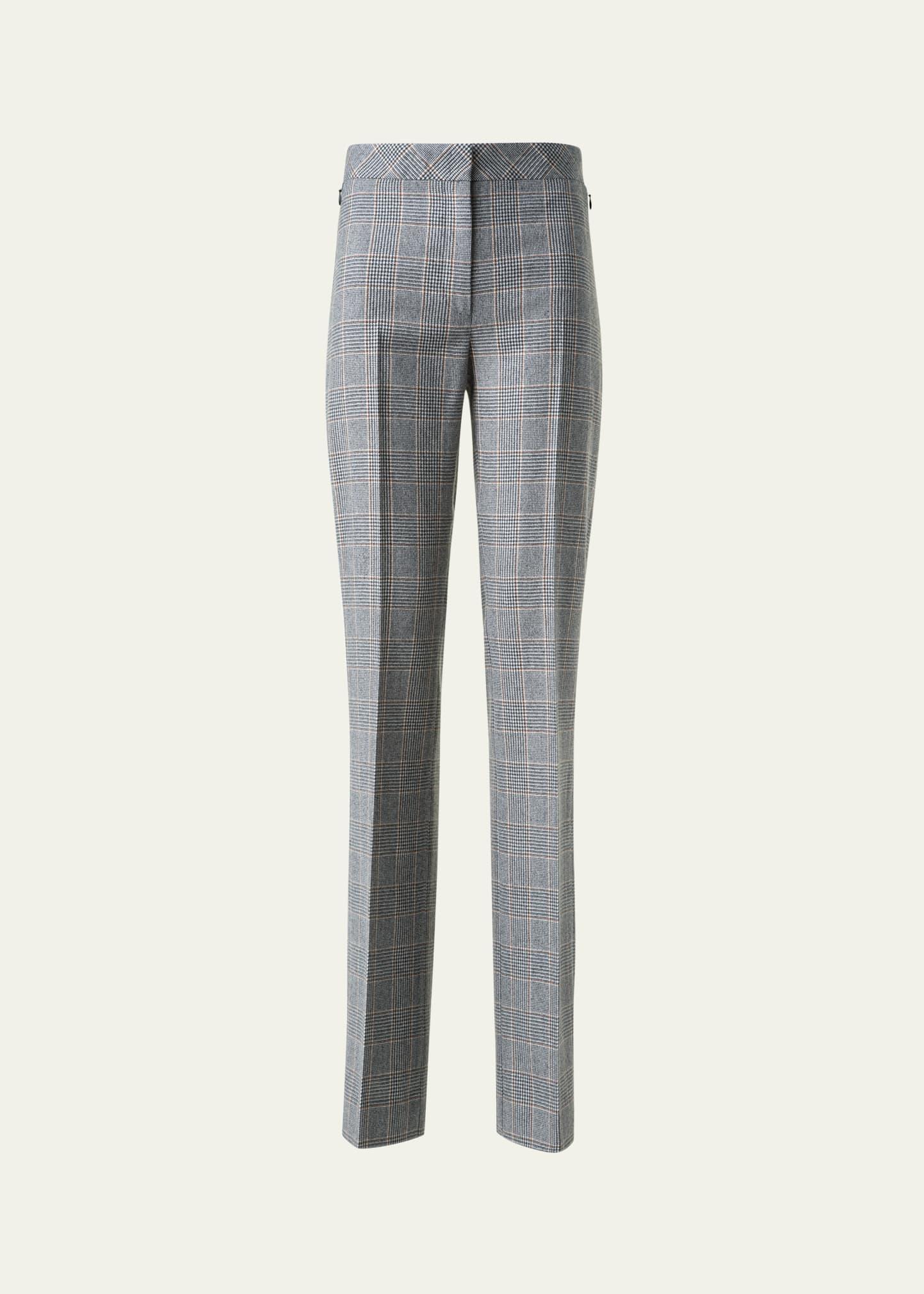 carl prince of wales check cashmere pants