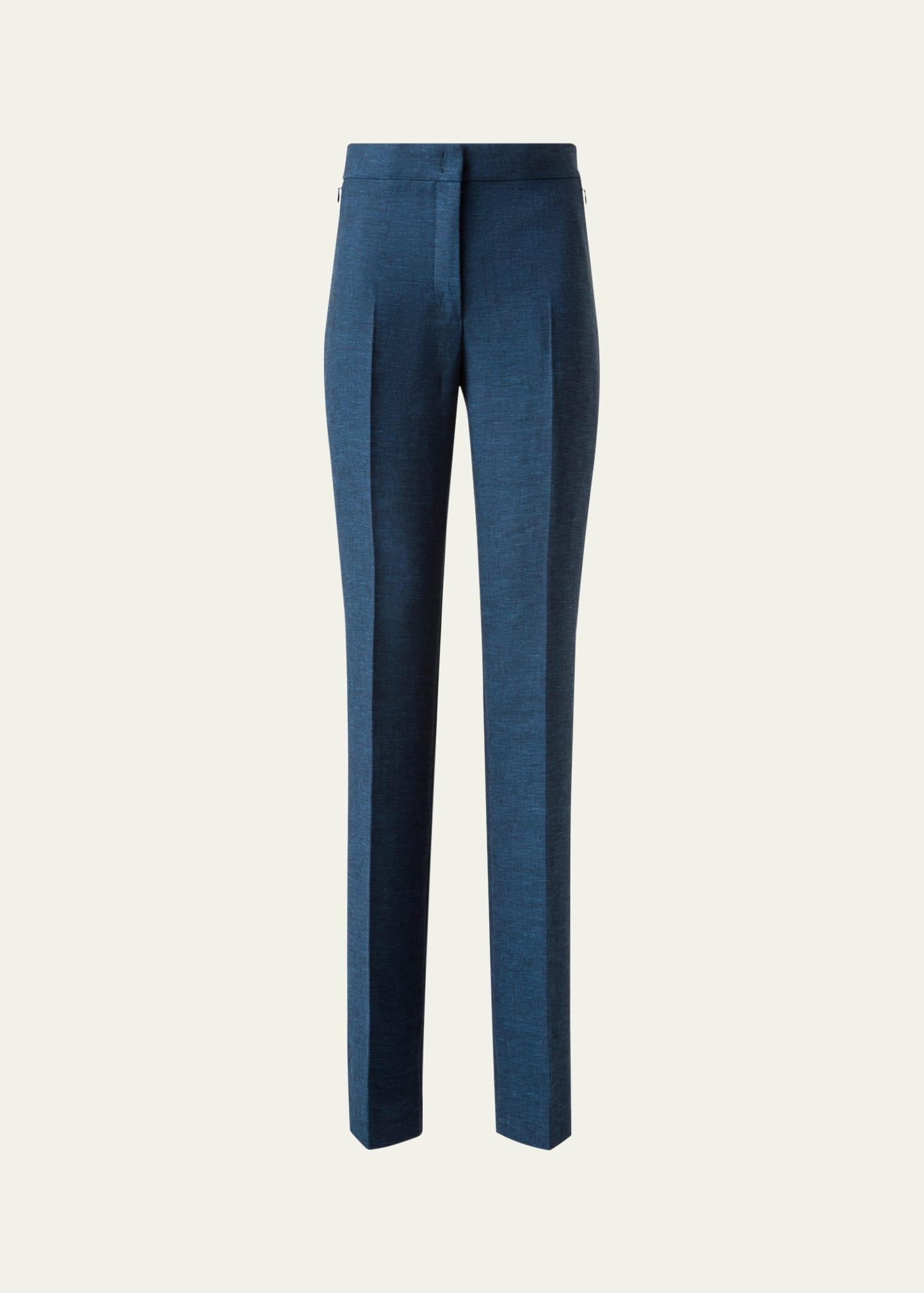 carl structured double-face cotton silk pants