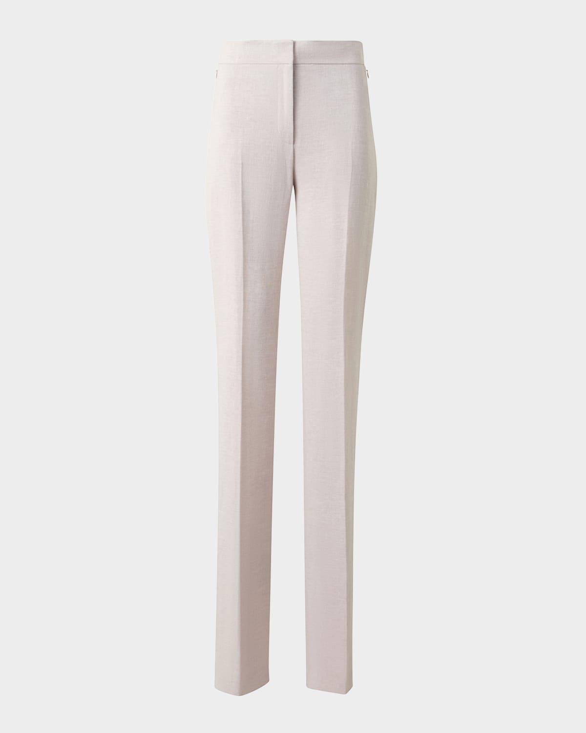 carl twisted linen double-face straight-leg pants
