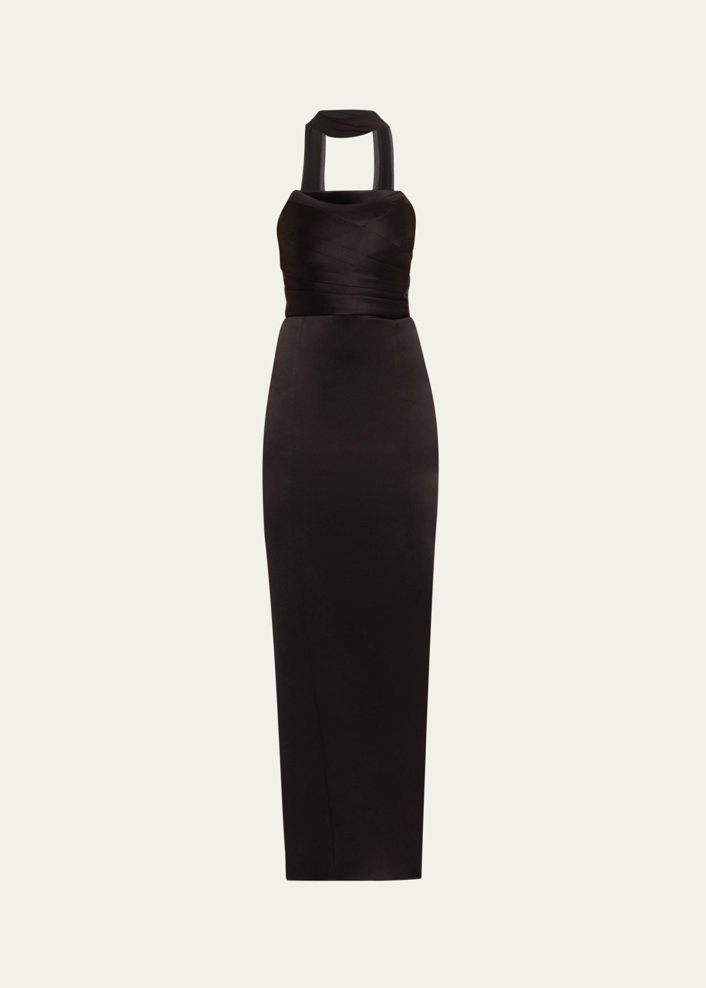 carlea draped maxi dress with scarf