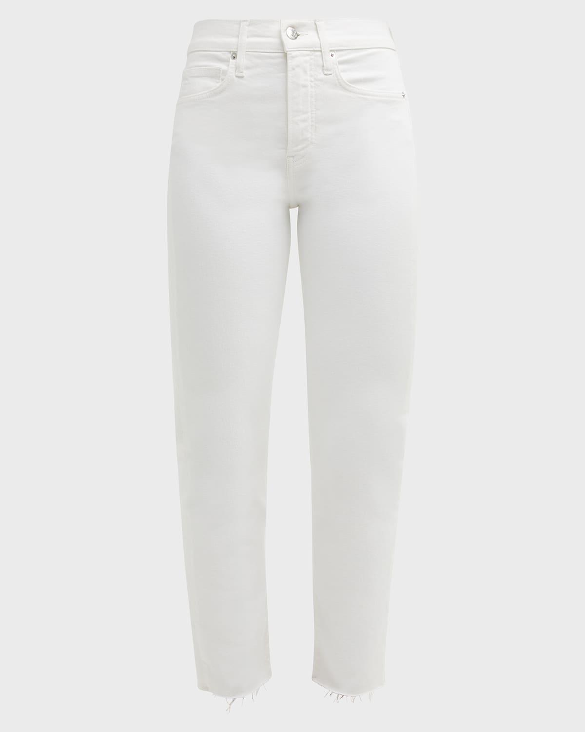 carly kick flare raw hem ankle jeans