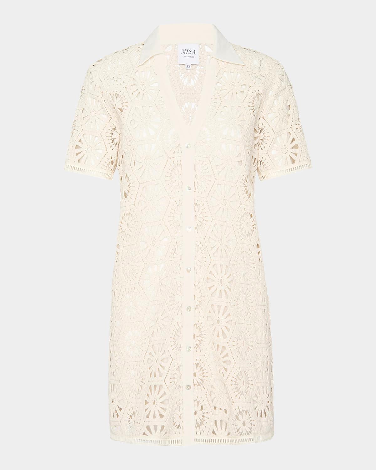 carmel summer crochet mini dress