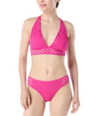 carmen marc valvo womens crochet bikini top bottoms
