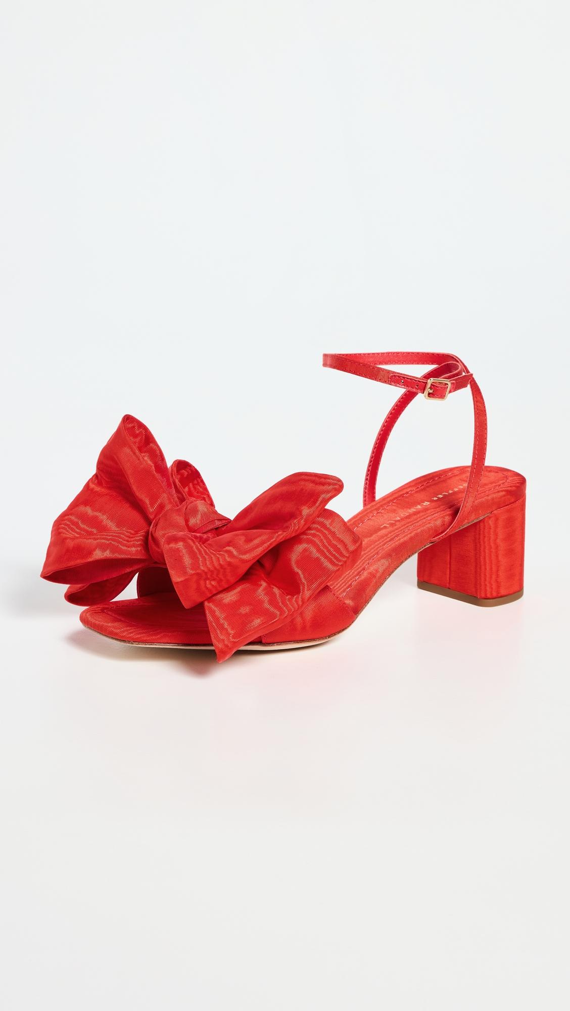 carmen mid heel bow sandals