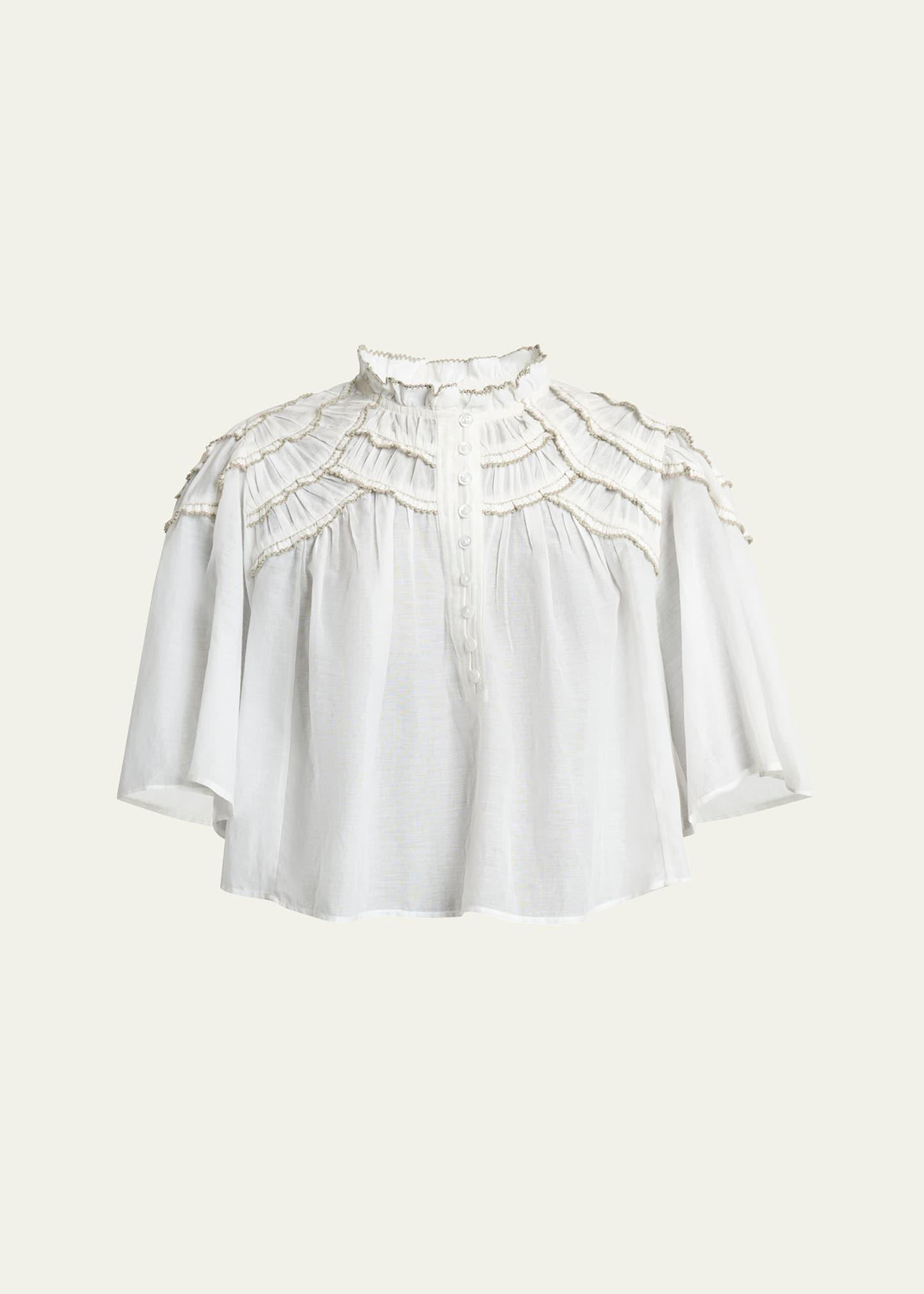 carmen ruffled short-sleeve blouse