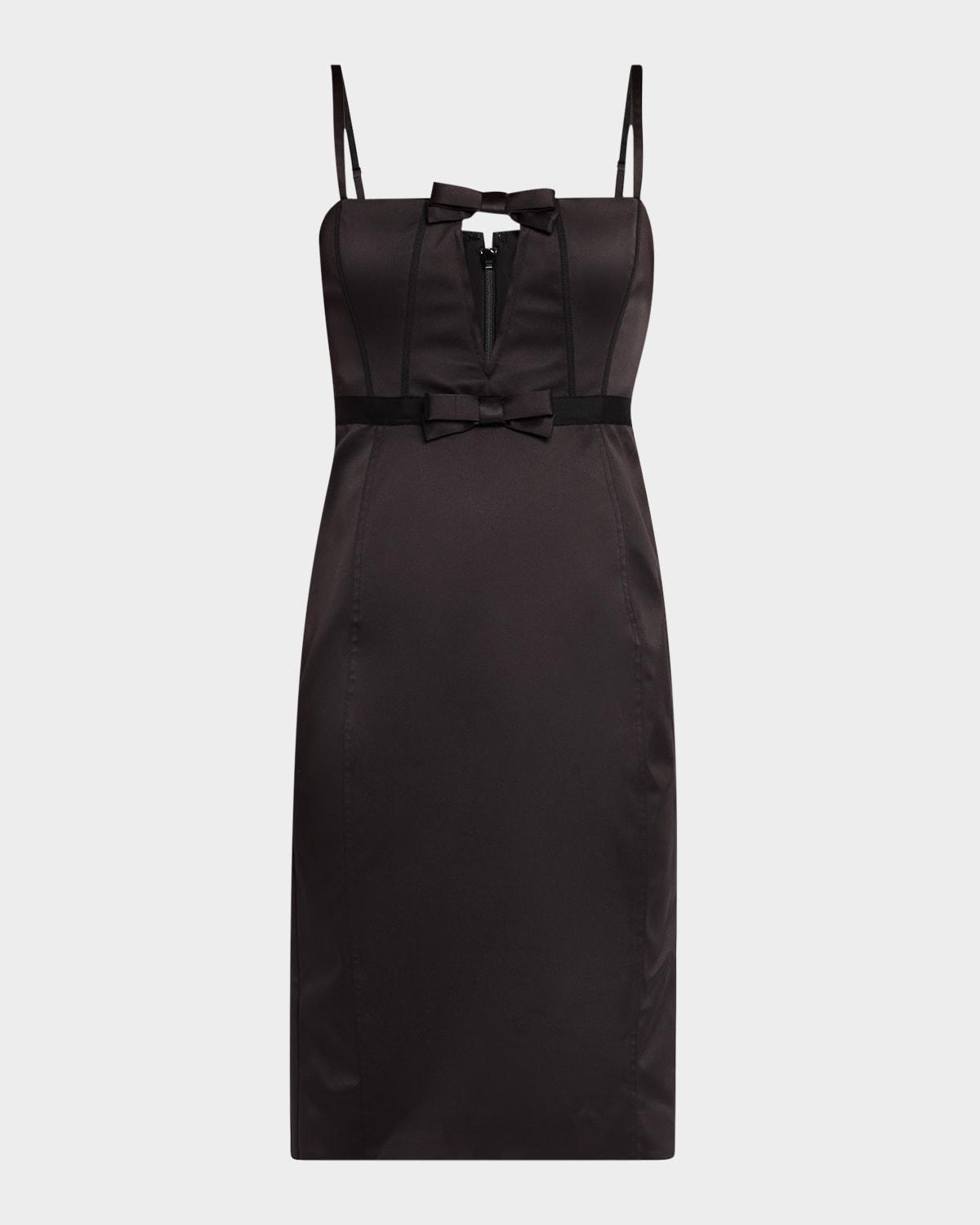 carmen sleeveless satin bow dress