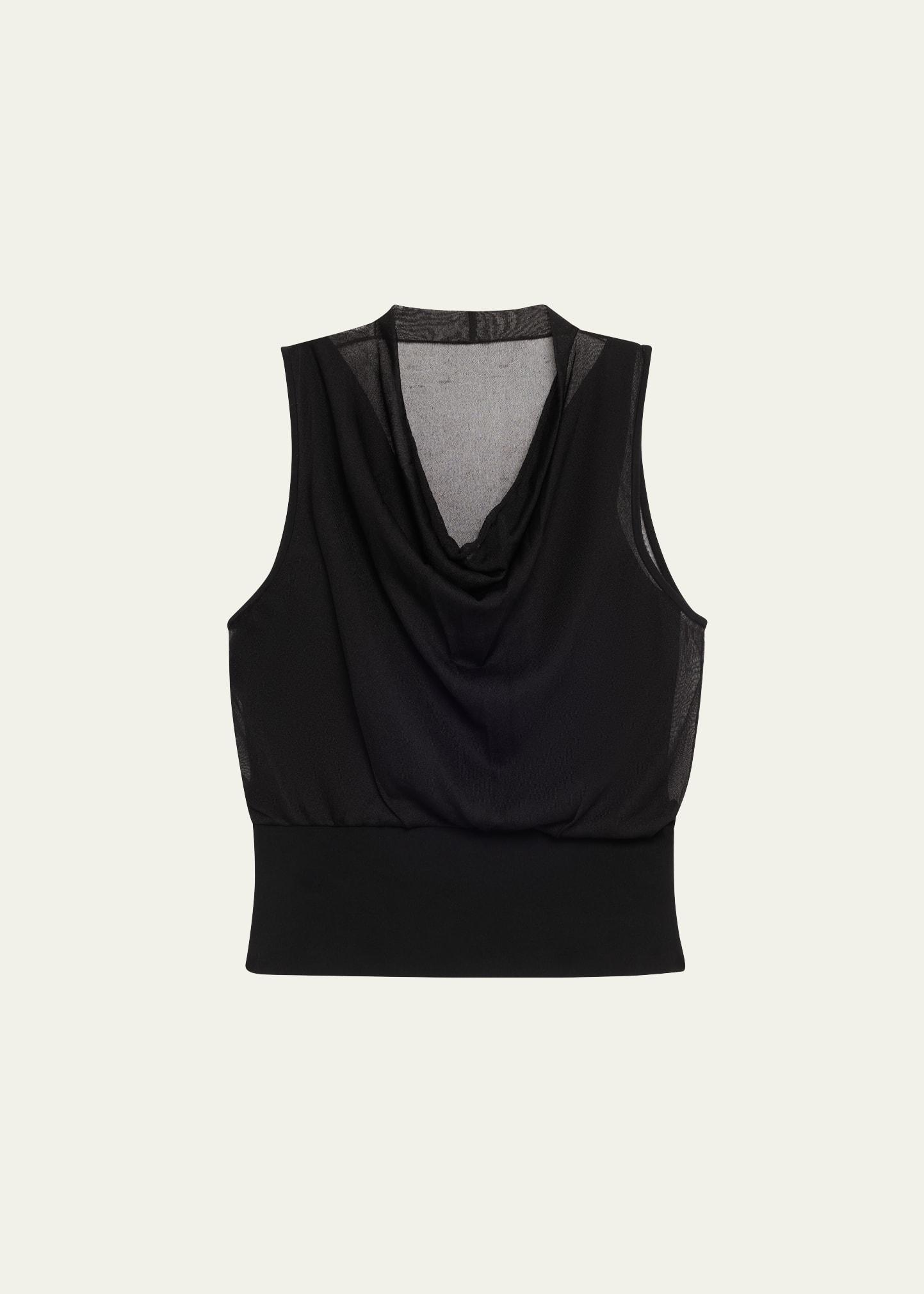 carmina sheer cowl-neck tank top