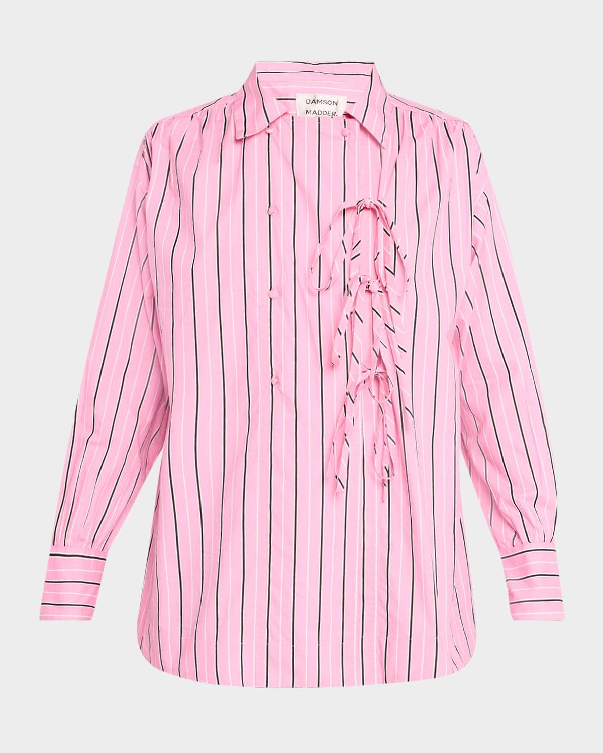 carmy striped double-breasted ties shirt